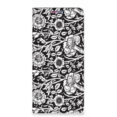 Motorola Moto G60s Smart Cover Black Flowers Motorola Moto G60s Smart Cover Black Flowers