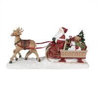 HAES DECO - Kerstman deco Figuur 41x11x19 cm - Rood - Kerst Figuur, Kerstdecoratie