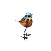 Sculptuur vogel op voet glas 12x8,5x14,5 cm