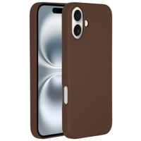 Accezz Liquid Silicone Backcover met MagSafe iPhone 16 Telefoonhoesje Bruin
