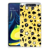 Silicone Back Case Samsung Galaxy A80 Punk Geel