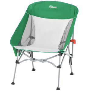 Outsunny campingstoel klapstoel draagtas outdoor belastbaar tot 150 kg groen + zilver | Aosom Netherlands