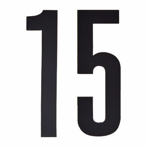 Naamsticker cijfer 15 zwart