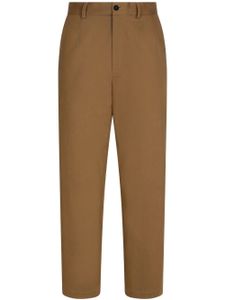 Dolce & Gabbana pantalon en coton à coupe droite - Marron