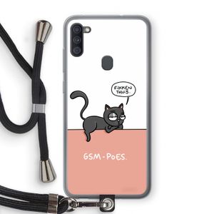 GSM poes: Samsung Galaxy A11 Transparant Hoesje met koord