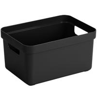 Sunware Opbergbox Sigma - kunststof - zwart - 5 liter - 25,2 x 18 x 12,2 cm - Opbergbakken
