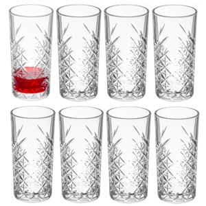 Pasabache Drinkglazen Barok - 8x stuks - decoratie glas - 450 ml - 8 x 16 cm