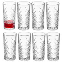 Pasabache Drinkglazen Barok - 8x stuks - decoratie glas - 450 ml - 8 x 16 cm