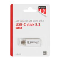 Usb stick 3.1 quantore usb-c 64gb zilver
