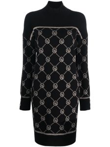 LIU JO robe en maille à logo en jacquard - Noir