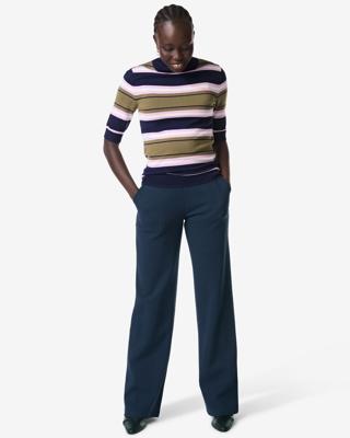 HEMA Damesbroek Kacey regular fit donkerblauw (donkerblauw)