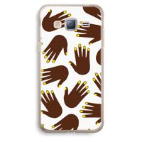 Hands dark: Samsung Galaxy J3 (2016) Transparant Hoesje