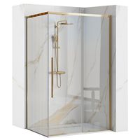 Douchecabine REA Solar | 90x90x195 cm | 1 Schuifdeur | Helder glas | Goud