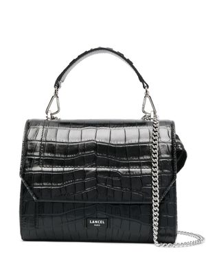 Lancel sac cabas à effet peau de crocodile - Noir