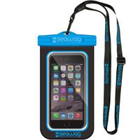 Zwarte/blauwe waterproof hoes voor smartphone/mobiele telefoon   - - thumbnail