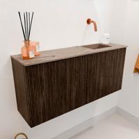 Toiletmeubel Mondiaz Joya Dlux | 90 cm | Meubelkleur Walnut | Faye wastafel Arena Wasbak Rechts | Zonder kraangat(en)