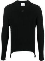 Courrèges pull en maille à design nervuré - Noir