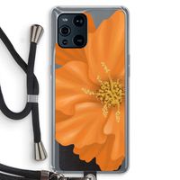 Orange Ellila flower: Oppo Find X3 Transparant Hoesje met koord