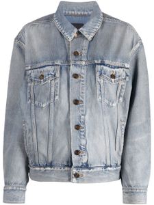 Saint Laurent veste en jean à effet délavé - Bleu