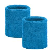 Goedkope zweetbandjes aqua 2 stuks