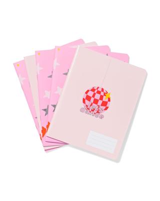 HEMA Schriften A5 Lijnen Roze - 5 Stuks