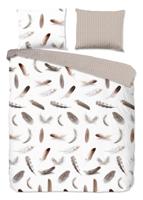 Good Morning Dekbedovertrek "veren" - Wit - (240x200/220 cm) - Katoen Flanel