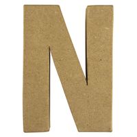 Letter N van papier mache voor decoratie