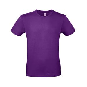 Paars basic t-shirt met ronde hals voor heren van katoen