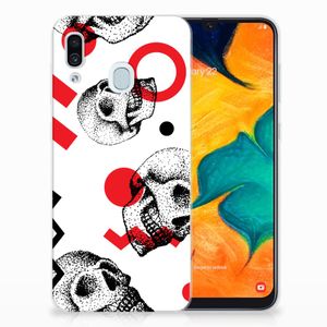 Silicone Back Case Samsung Galaxy A30 Skull Red