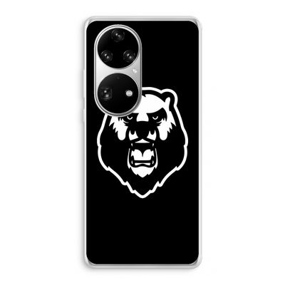 Angry Bear (black): Huawei P50 Pro Transparant Hoesje