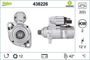 Startmotor / Starter NEW ORIGINAL PART VALEO, Spanning (Volt)12V, u.a. für VW, Skoda, Audi, Seat