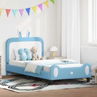 Bedframe voor kinderen met hoofdbord Blauw 90 x 190 cm PU