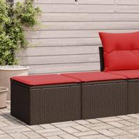 2-delige Loungeset met kussens poly rattan acacia bruin
