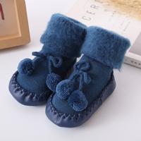 Winter baby warmer vloer sokken anti-slip baby stap sokken grootte: 12cm (blauw) Winter baby warmer vloer sokken anti-slip baby stap sokken grootte: 12cm (blauw)