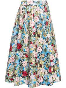 alice + olivia jupe Earla mi-longue à fleurs - Bleu