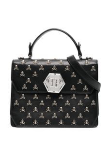 Philipp Plein sac à main Skull Bones en cuir - Noir