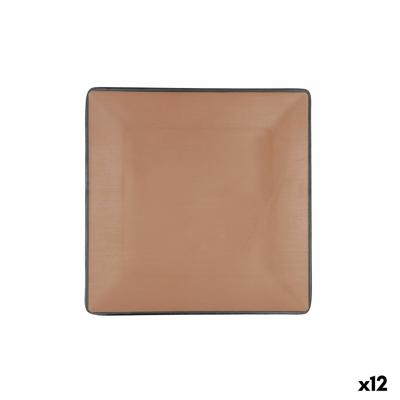 Dinerbord Bidasoa Gio Bruin Plastic 21,5 x 21,5 cm (12 Stuks)