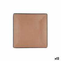 Dinerbord Bidasoa Gio Bruin Plastic 21,5 x 21,5 cm (12 Stuks)