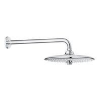 GROHE Euphoria hoofddoucheset: SmartControl hoofddouche Ø26cm met 3 straalsoorten met douchearm wandmontage 38cm chroom 26459000