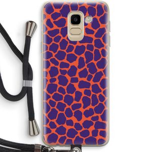 Purple Giraffe: Samsung Galaxy J6 (2018) Transparant Hoesje met koord