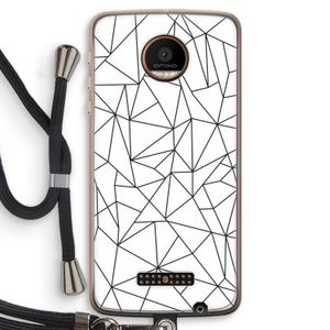 Geometrische lijnen zwart: Motorola Moto Z Force Transparant Hoesje met koord