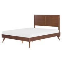 Beliani-ISTRES -Tweepersoonsbed-Donkere houtkleur-160 x 200 cm-MDF