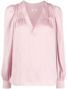 Zadig&Voltaire blouse Telia à col v - Rose