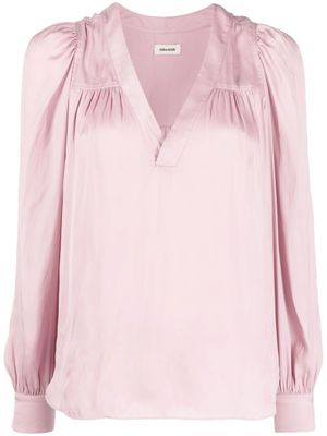Zadig&Voltaire blouse Telia à col v - Rose