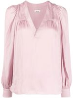 Zadig&Voltaire blouse Telia à col v - Rose
