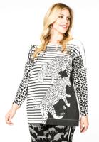 Yoek Sweater stripe | Wit | Maat 58/60