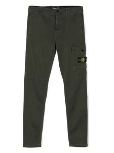 Stone Island Junior pantalon à patch logo - Vert