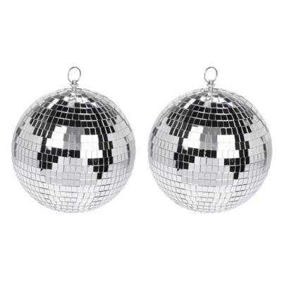 Grote discobal kerstbal - 3x - zilver - 15 cm - glas/foam - spiegelbollen Grote discobal kerstbal - 3x - zilver - 15 cm - glas/foam - spiegelbollen