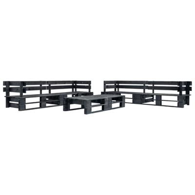 6-delige Loungeset pallet hout zwart
