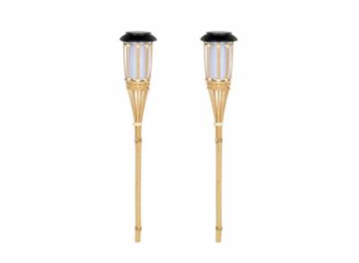 2 Hi LED Solar Tuinfakkels - Bamboe - 56cm